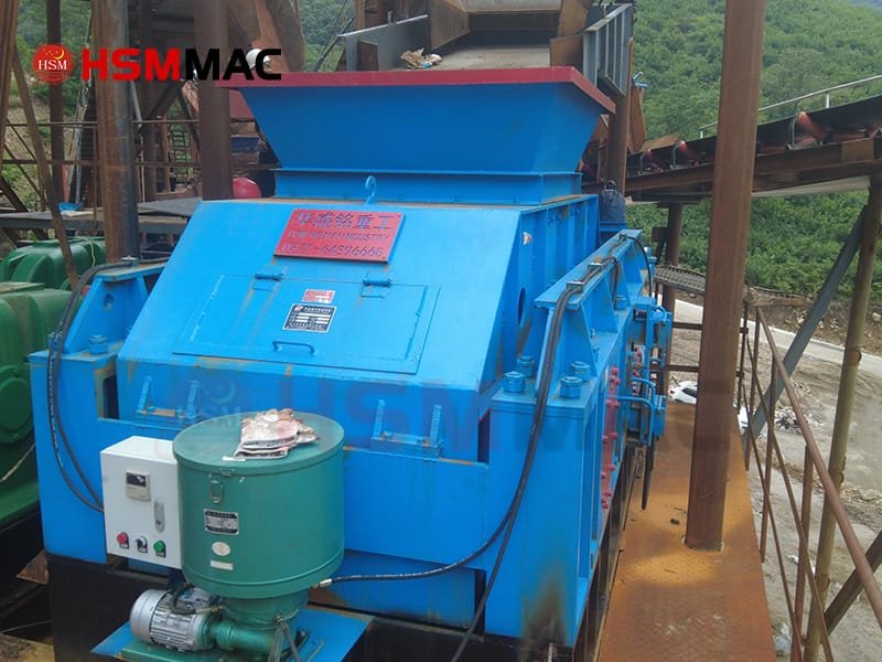 HSM Hydraulic Double Roll Crusher Operating in an Iron Ore Concentrator